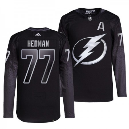 Tampa Bay Lightning Victor Hedman 77 Adidas Alternate Schwarz Trikot Authentic - Herren
